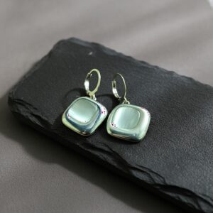Aqua Gleam Prism Earrings